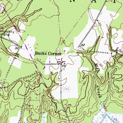 Topographic Map of Bucks Corner, NC