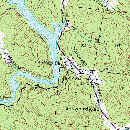 Topographic Map of Buffalo Church, NC