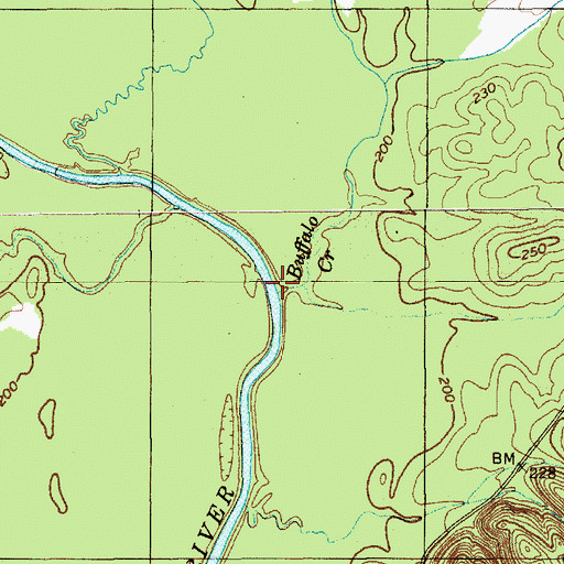 Topographic Map of Buffalo Creek, NC
