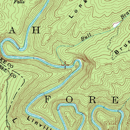 Topographic Map of Bull Branch, NC