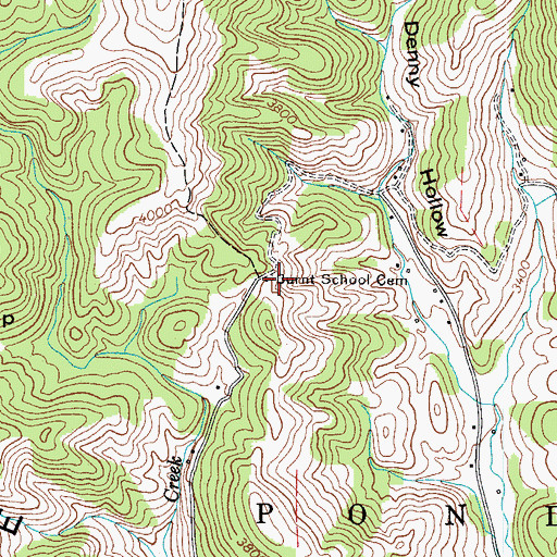 Topographic Map of Burnt School Cemetery, NC