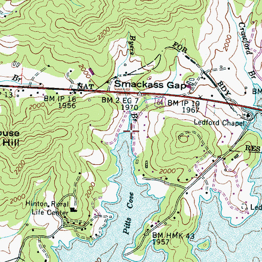 Topographic Map of Byers Branch, NC