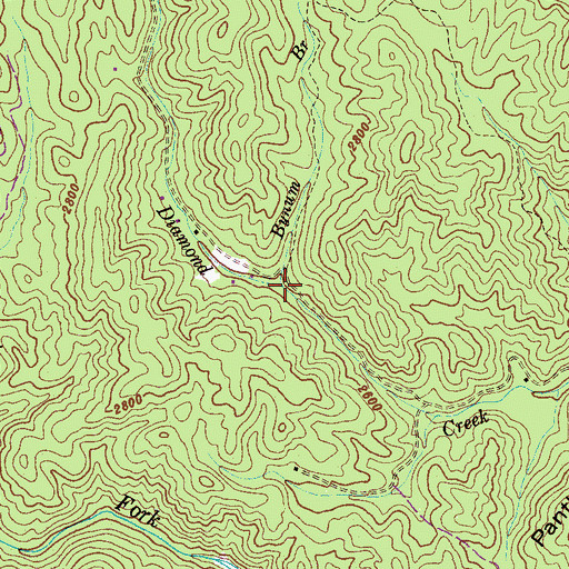 Topographic Map of Bynum Branch, NC