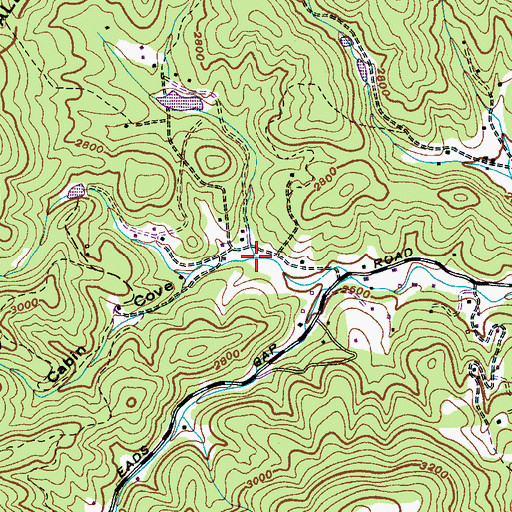 Topographic Map of Cabin Cove, NC