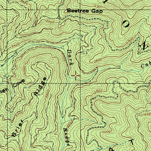 Topographic Map of Cabin Creek, NC