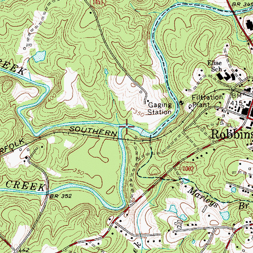 Topographic Map of Cabin Creek, NC