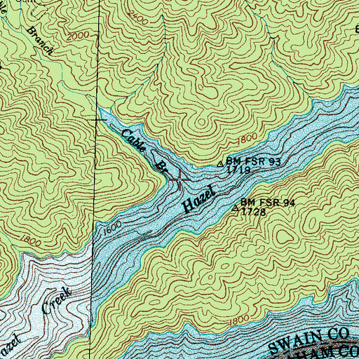 Topographic Map of Cable Branch, NC