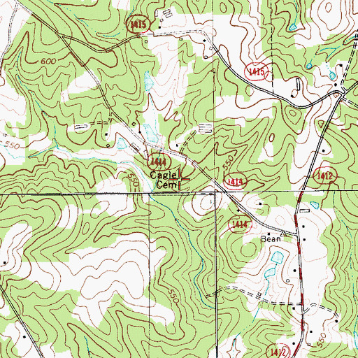 Topographic Map of Cagle Cemetery, NC