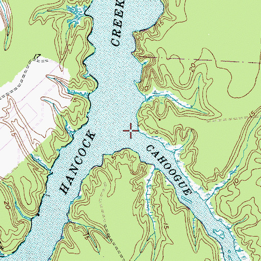 Topographic Map of Cahoogue Creek, NC
