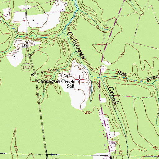Topographic Map of Cahoogue Creek School, NC