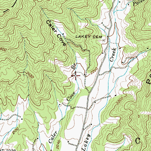 Topographic Map of Caler Cove, NC
