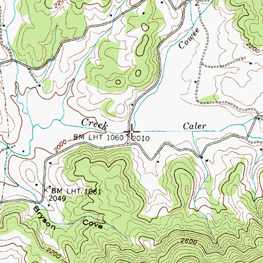 Topographic Map of Caler Fork, NC