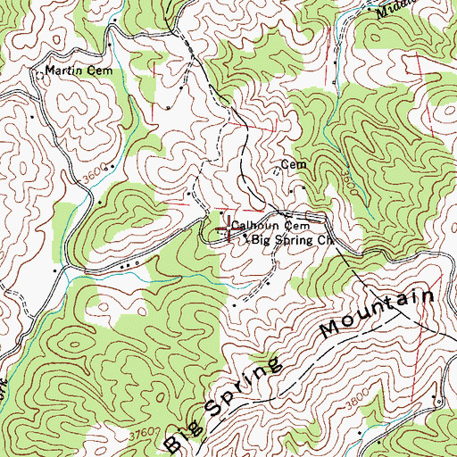 Topographic Map of Calhoun Cemetery, NC