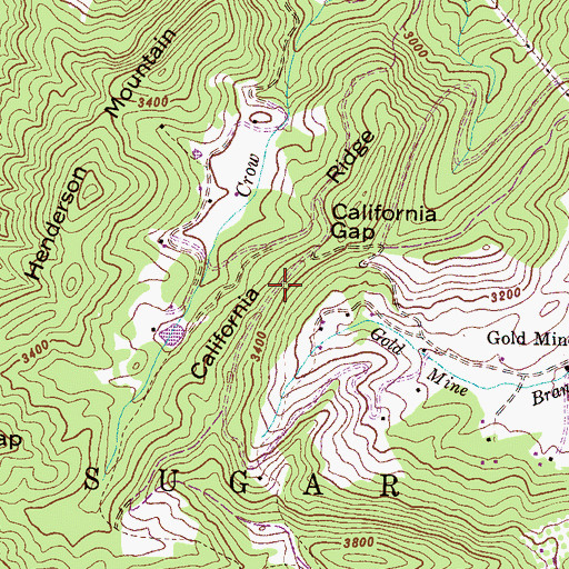 Topographic Map of California Ridge, NC
