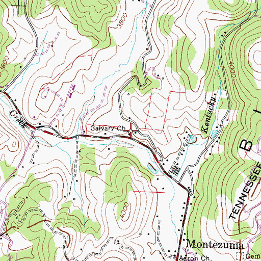 Topographic Map of Calvary Church, NC