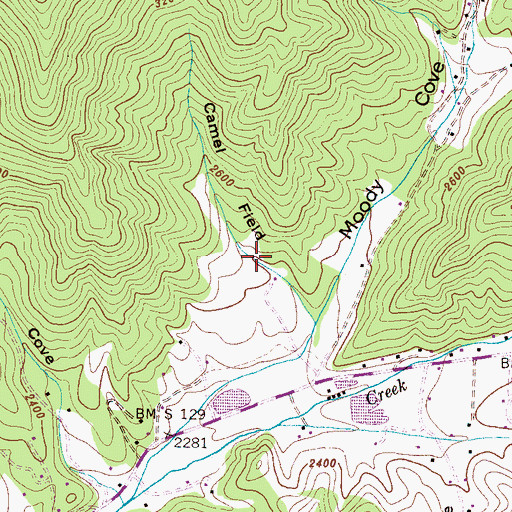 Topographic Map of Camel Field, NC