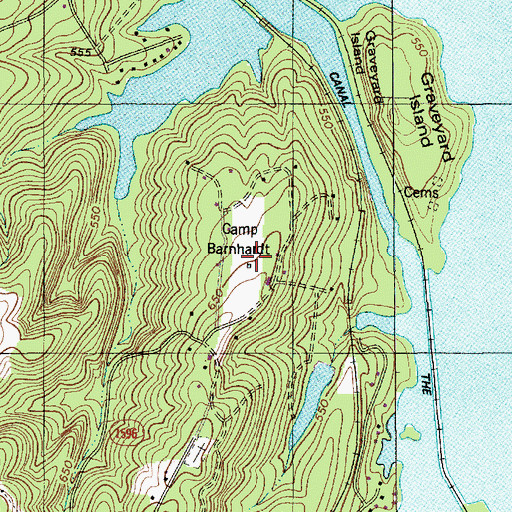 Topographic Map of Camp Barnhard, NC