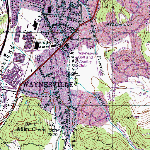 Topographic Map of Camp Branch, NC