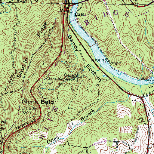 Topographic Map of Camp Clark-Kennedy, NC