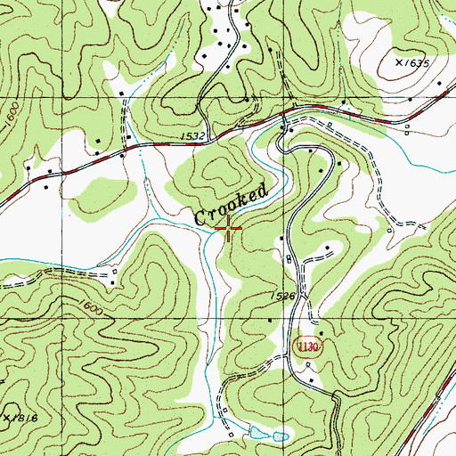Topographic Map of Camp Creek, NC