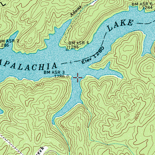 Topographic Map of Camp Creek, NC