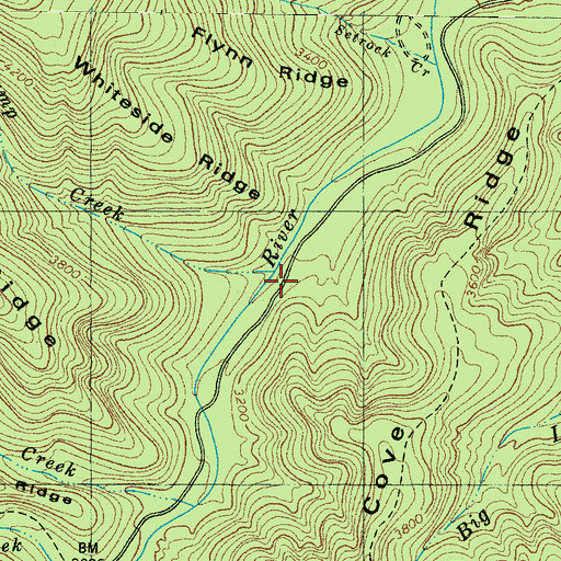 Topographic Map of Camp Creek, NC