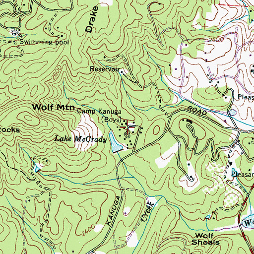 Topographic Map of Camp Kanuga, NC