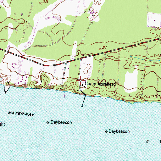 Topographic Map of Camp Morehead, NC