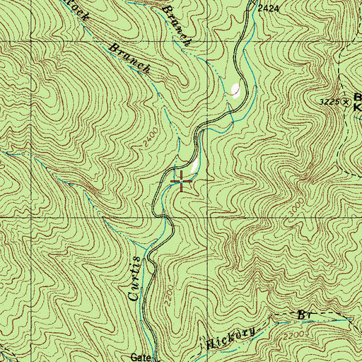 Topographic Map of Camp Rock Branch, NC