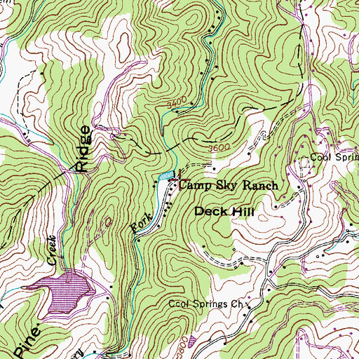 Topographic Map of Camp Sky Ranch, NC