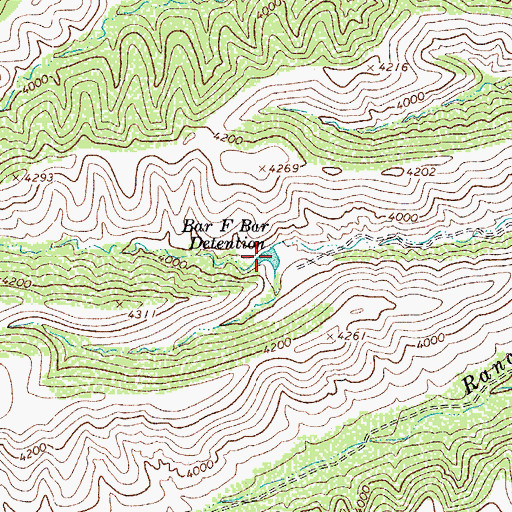 Topographic Map of Bar F Bar Detention, AZ