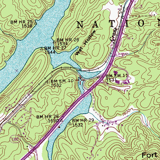 Topographic Map of Cane Creek, NC