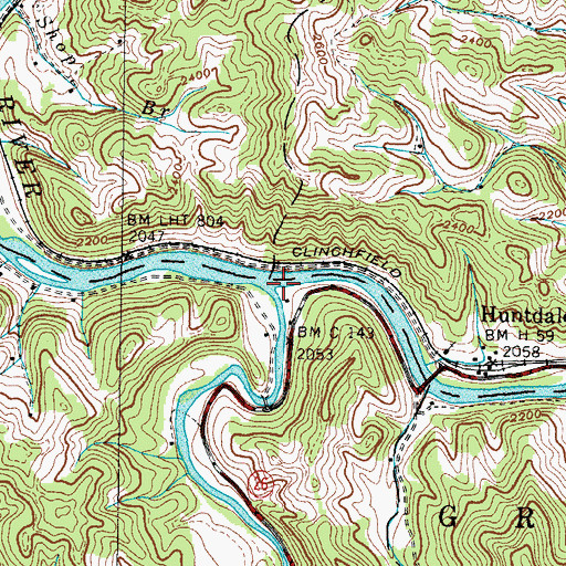 Topographic Map of Cane River, NC