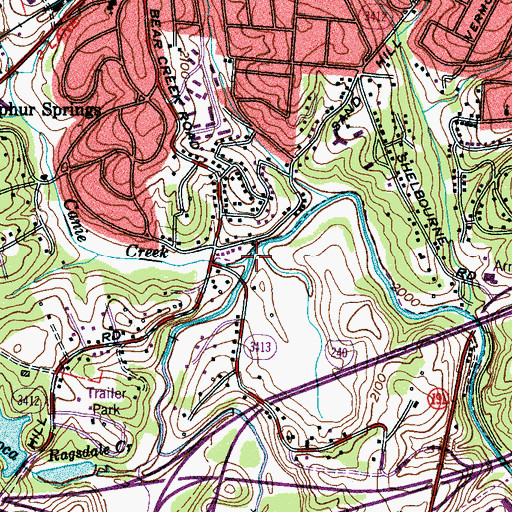 Topographic Map of Canie Creek, NC