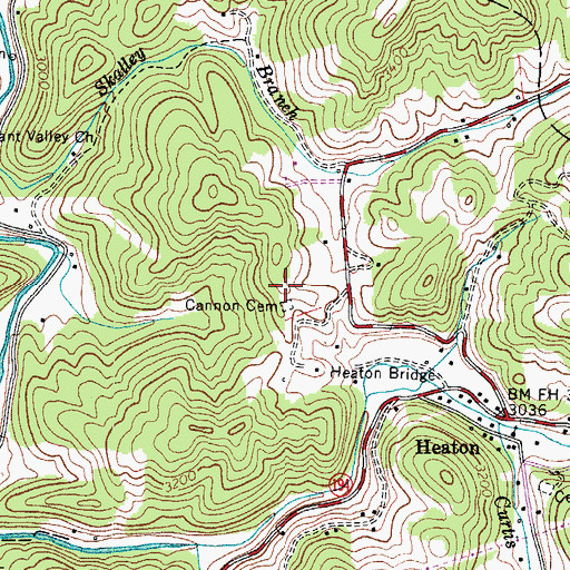 Topographic Map of Cannon Cemetery, NC