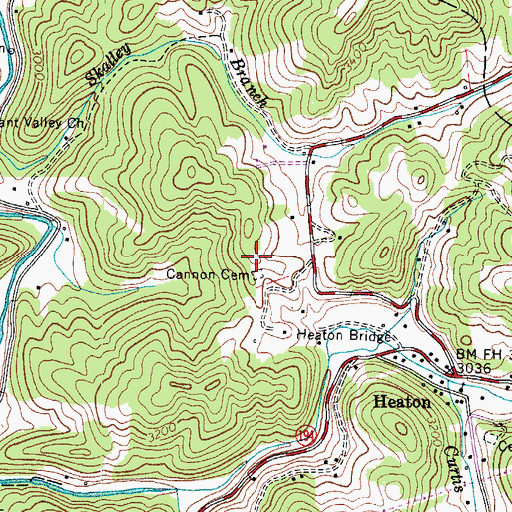 Topographic Map of Cannon Cemetery, NC