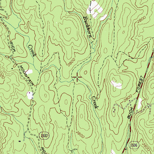 Topographic Map of Cannon Creek, NC