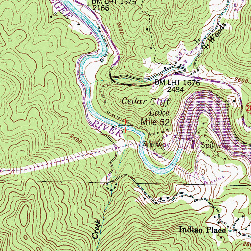 Topographic Map of Canoe Creek, NC