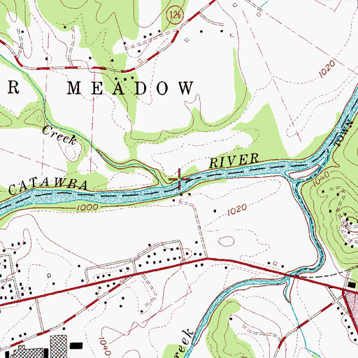 Topographic Map of Canoe Creek, NC