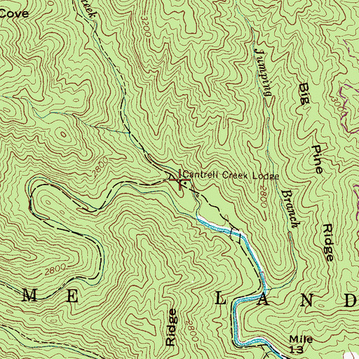 Topographic Map of Cantrell Creek Lodge, NC