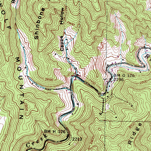 Topographic Map of Capps Hollow, NC