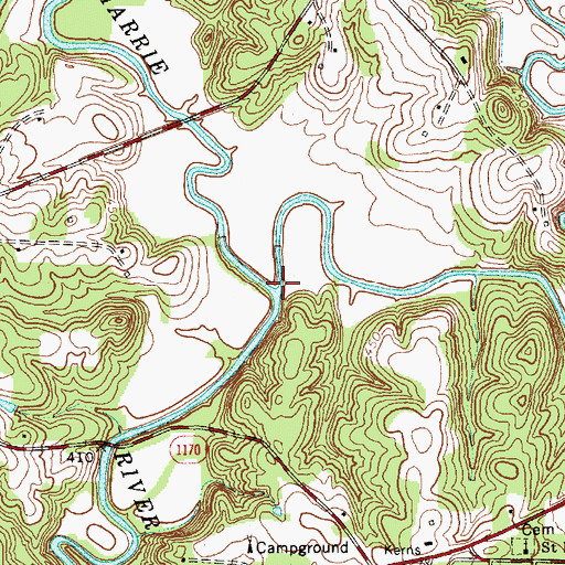 Topographic Map of Caraway Creek, NC