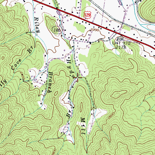 Topographic Map of Carpenter Branch, NC