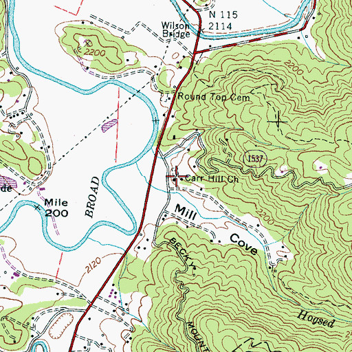 Topographic Map of Carr Hill Church, NC