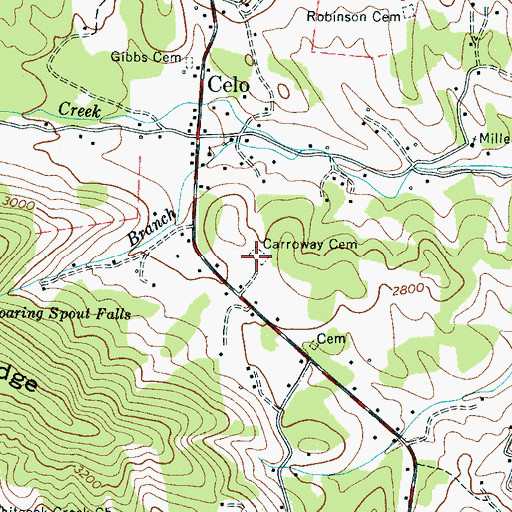 Topographic Map of Carroway Cemetery, NC