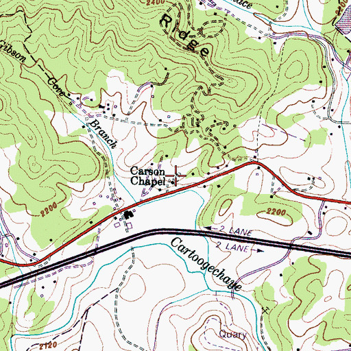Topographic Map of Carson Chapel, NC