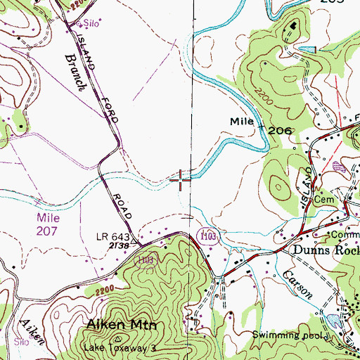 Topographic Map of Carson Creek, NC