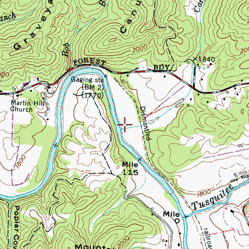 Topographic Map of Carver Creek, NC