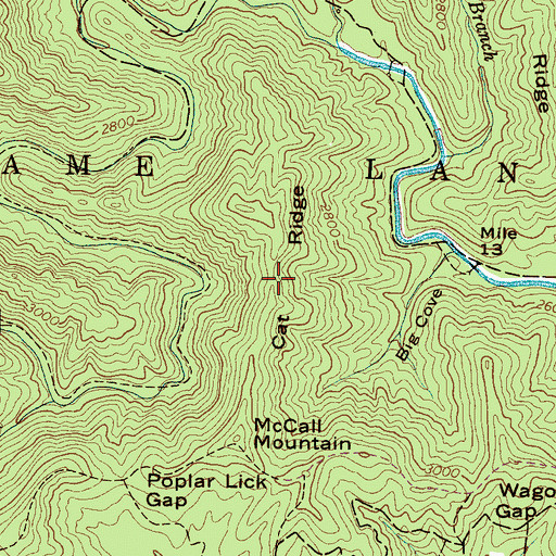 Topographic Map of Cat Ridge, NC
