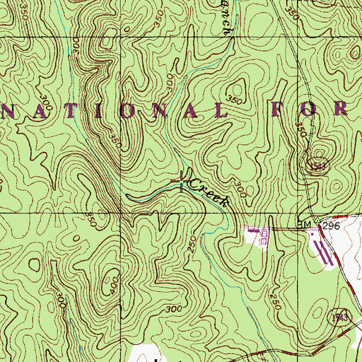 Topographic Map of Cedar Branch, NC